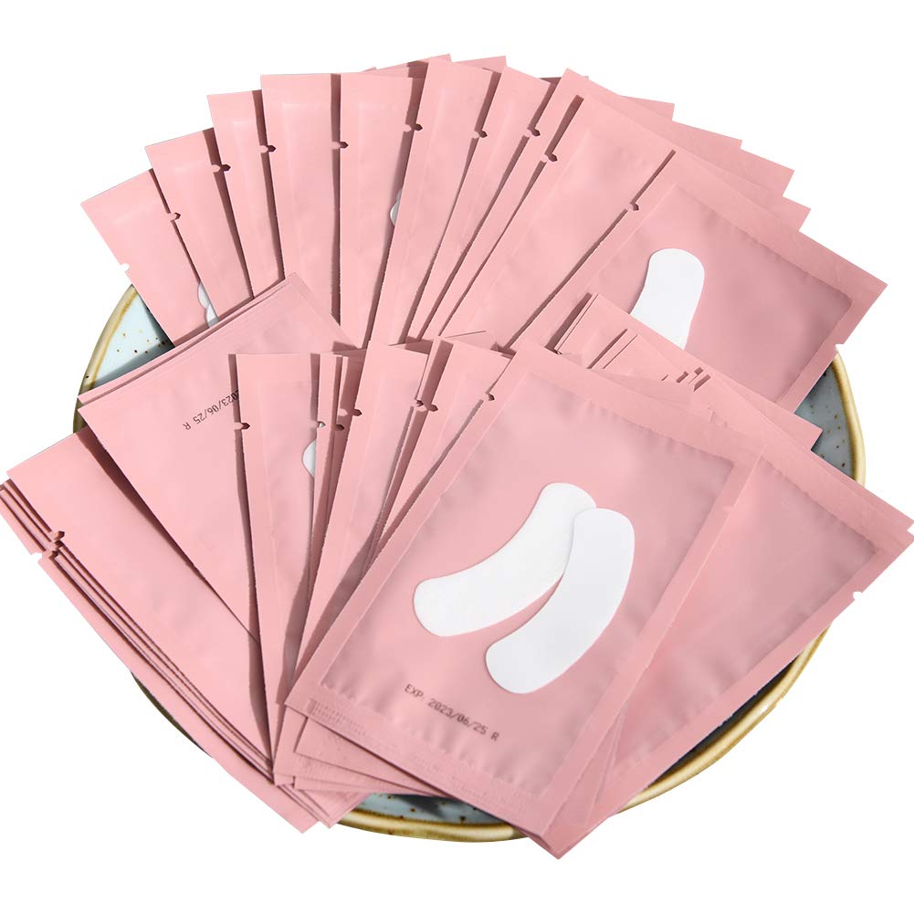 50 Pairs Eye Pads for Eyelash Extension Eyelash Pads Eye Pads Eyelashes Eye Patches Eyelash Extension Pad Accessories Under Eye Pads for Eyelash Extensions Good Stay Lunamoon (Mini Pink)