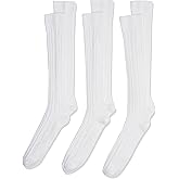 Jefferies Socks Girls 7-16 School Uniform Acrylic Cable Knee High 3 Pair Pack