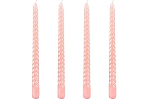 Berkebun Pink Taper Candles 10 inch -Set of 4 Tapered Candles, Long Candle,Tall Candlesticks, Home Dinner, Party, Wedding, Halloween, Churches,Christmas (4pcs, Pink)