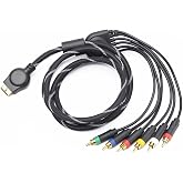6 Feet PS3 Component AV Cable, Premium High Resolution HDTV Multi Out Composite RCA Audio Video Cable for PS2 / PS3 / PS3 Slim Gaming Console