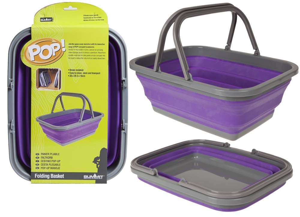 PMS SUMMIT POP FOLDING BASKET PURPLE/GREY