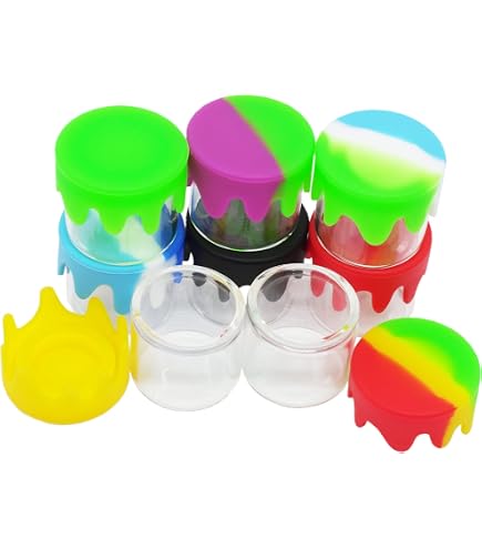50 Stück Silikon-Glas-Behälter 15 Ml – Luftdicht Mit Deckel, Für Konzentrate & Cremes