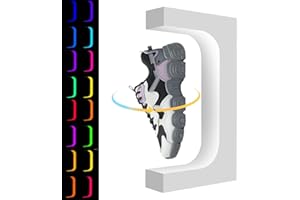 JEHUPA Levitating Shoe Display, Floating Sneaker Rack with LED Control 16 Colors Light Rotating Sneaker Rack for Shoe Collector Advertising Display Shoe Store (White)
