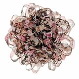 Merdia Beautiful Floral Pattern Head Clip Brooch Headdress Flower Come with a Box (Black&Pink Pattern)