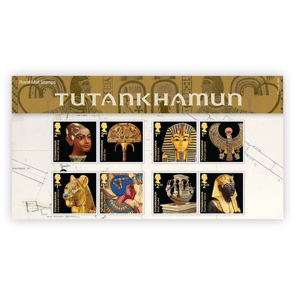 Official Royal Mail Tutankhamun Affixed Presentation Pack by Royal Mail. Tutankhamun Collectable Gift.