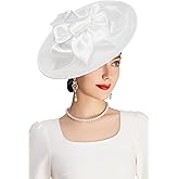 BABEYOND Derby Hats for Women - Fascinators Tea Party Hats Headband Wide Brim Fascinator Wedding Cocktail Flower Feathers