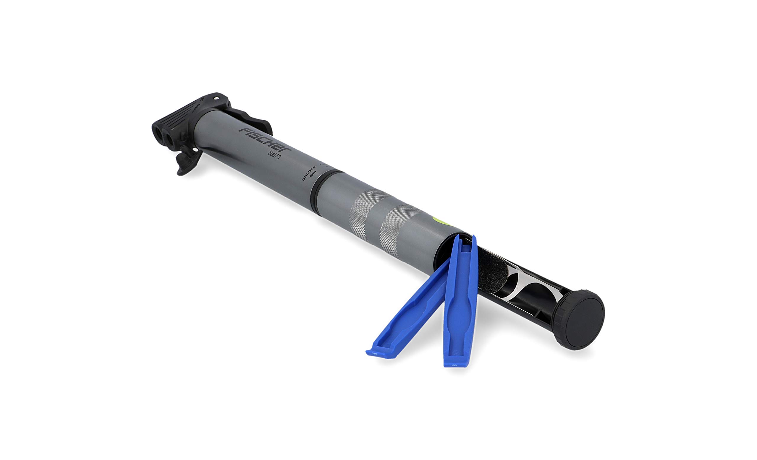 Fischer Mini Pump Including Practical Tyre Repair Kit For All Standard Valves