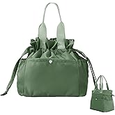 MEXS Lunch Bag for Women Reusable Drawstring Insulated Lunch Box Stain-Resistant Large Cinch Closure Lunch Bags for Work Office