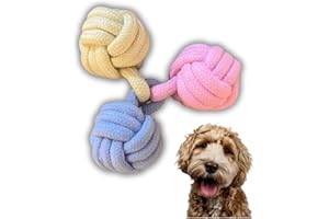 PE-TEL CREATIVITY Dog Rope Toy | Dental Cotton Rope Ball Chew for Puppies/Small/Medium Dogs - Twisted Fun with Colorful Teething Play | Energize Your Dog to Keep Them Busy | Long Lasting