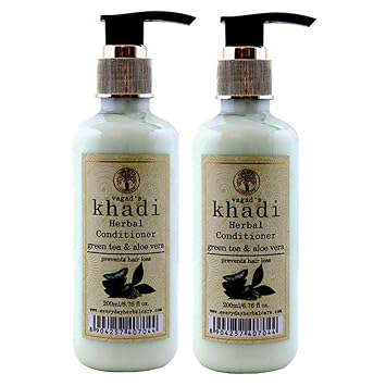 Khadi Green Tea AloeVera Deep Conditioner 200 ml Pack of 2