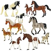Zippytots 10PCS Horse Figurine Set Realistic Horse Figure Toys for Toddlers Educational Gift for Kids Perfect Party Favors Animal Figure Learnig Toys