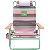 Roxy Beach Chair – Lounge Chair Outdoor, Lightweight Folding Chair with Adjustable Recline and Cup Holder – Beach Days, Pool Lounge Chairs, Folding Camping Chairs, Sun Tanning Chair or Festival