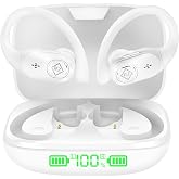 Orancu Wireless Earbuds with Ear Hooks 96H Playtime for iPhone Android | LED Display Deep Bass Stereo Sound Built in Mic Sweat Resistant Design Low Latency Mode for Sports Gaming