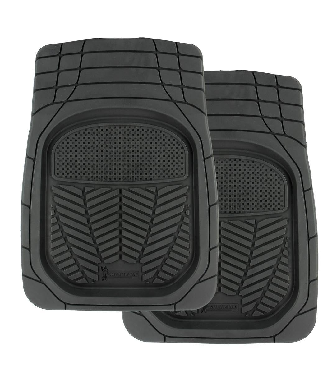 MICHELIN 009079 Front Rubber Mats 3D Tray Set of 2, Black