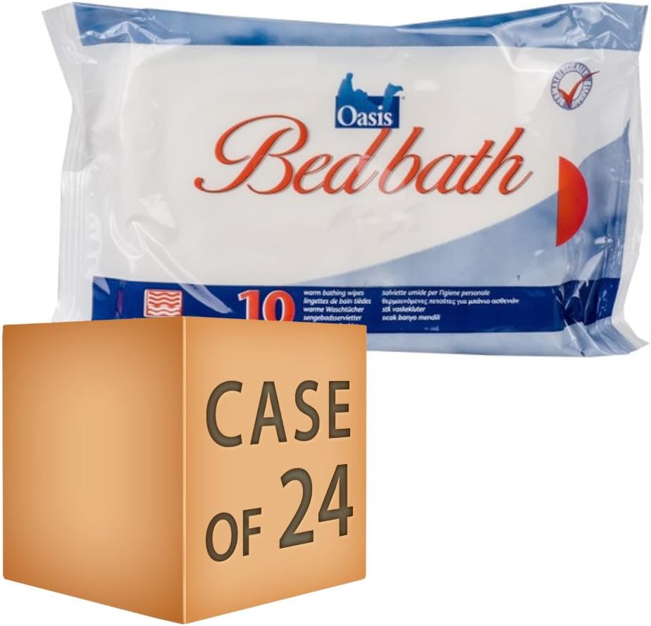Case Saver 24 x Oasis Bed Bath Wipes Lightly Scented (22x33cm/8x12in