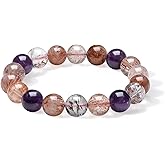ZHOU LIU FU Natural Gemstones Beaded Bracelets Healing Gemstone Stretch Bracelet Dainty Jewelry for Women Mom Daughter Birthday Anniversary 6.7" J1915806