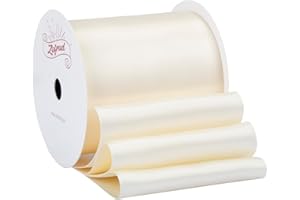 Zofrud Ivory Satin Ribbon 3 Inch wide x 10 Yds - Large Ribbon Ideal for Bows, Gift Wrapping, Flower Bouquet, and Crafts