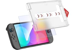 IINE Tempered Glass Screen Protector for Switch 2 – 4 Options Available, Easy Installation, Anti-Scratch, Fingerprint-Resistant, Bubble-Free (Anti-Blue Light, 1-Pack 0.33mm Tempered Glass + Dust-Free Kit)