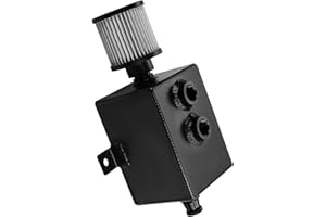 BOMLING Universal 2L Oil Catch Can Tank Baffled 10AN with Breather Filter Aluminum Reservoir Tank Black