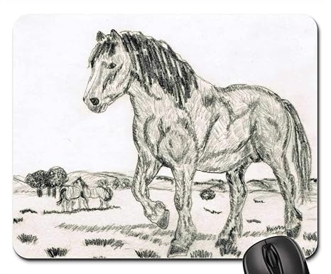 Amazoncom Mouse Pads Drawing Pencil Drawing Horse Hand