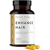 FullyVital Hair Growth Supplement for Women, Ages 35 and Up, Science-Backed Hair Vitamins for Thicker, Fuller Hair with Biotin, Saw Palmetto - Dermatologist Recommended (1 Month Supply, Vegan)