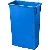PRO&amp;Family Slim Tall Trash Can Tall Skinny Trash Can Thin Trash Can Bar Trash Can Garbage Can Tall (Dark Blue, 23 Gallon)