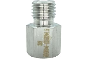 CDQBWKJGFJ 1 Piece M12 x 1.5 Male Metric to M10 x 1 Female Metric Gauge Sensor Adapter Stainless Steel 304