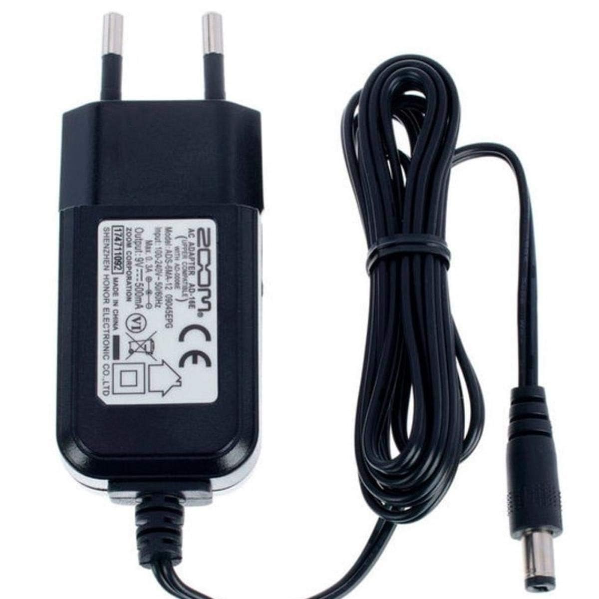 ZOOM AD-16 UK Power Supply for Guitar and Bass Effects, Drum Computers and Rhythm Machines – 9V DC Centre Negative, Versatile Compatibility