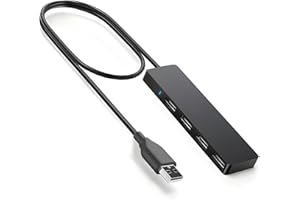 VRLLINKING USB Hub, USB Splitter,USB 4-Port Adapter,USB Extender for for Laptop, PC, MacBook, Mac Pro, Mac Mini, iMac, Surface Pro and More (Black-USB 2.0/1m)