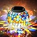 Solar Table Lights for Outdoor/ Indoor Decorations, Color Changing Mosaic Solar Powered Glass Ball Led Lights, Ideal Gifts-5.12 Inch in Diameter, 4.13Inch