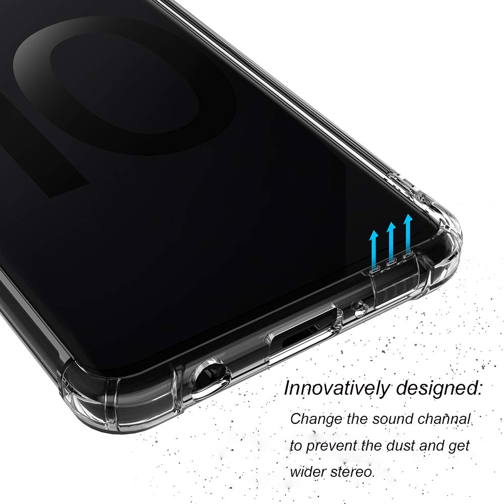 Galaxy S10+ Plus Clear Case 6.4 Inch (2019), Reinforced Corner Protective Bumper case, Soft Slim TPU Silicone Cover for Samsung Galaxy S10+ Phone