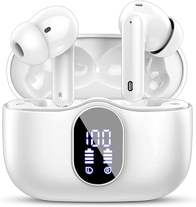 Btootos Bluetooth Kopfhörer, Kopfhörer Kabellos Bluetooth 5.4 Sport In Ear Kopfhörer mit 4 Mikrofon, 40 std Spielzeit, LED-Anzeige, ENC Lärmreduzierung, Tiefer Bass Ohrhörer für Arbeit und Studium