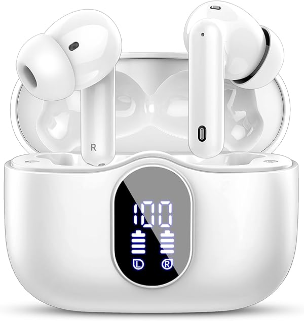 Btootos Bluetooth Kopfhörer, Kopfhörer Kabellos Bluetooth 5.4 Sport In Ear Kopfhörer mit 4 Mikrofon, 40 std Spielzeit, LED-Anzeige, ENC Lärmreduzierung, Tiefer Bass Ohrhörer für Arbeit und Studium