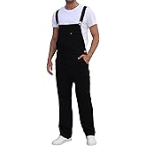 UMESOUL Men's Denim Bib Overalls Fashion Slim Fit Stretchy Adjustable Straps Boot Cut Jeans Jumpsuit