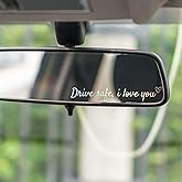 Pack 3 Hello Beautiful Rearview Mirror vinyl stickers, Driver safe I love You car decals, Cute truck decals, water bottle stickers, Waterproof Sticker for car, laptop, motivational, bookish (Drive)