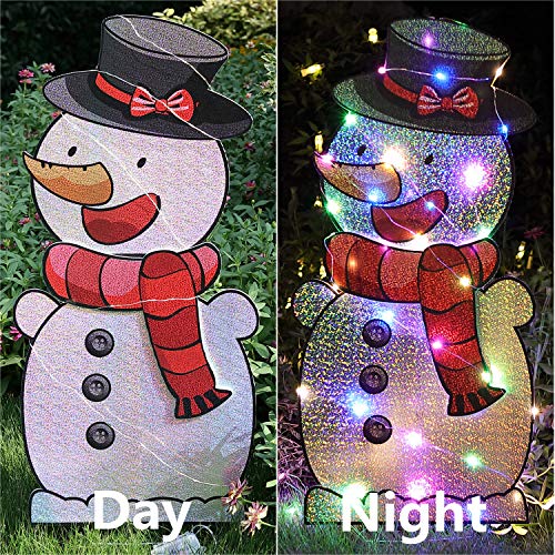 INFLATION Christmas Yard Sign with Stakes and String Lights,Xmas