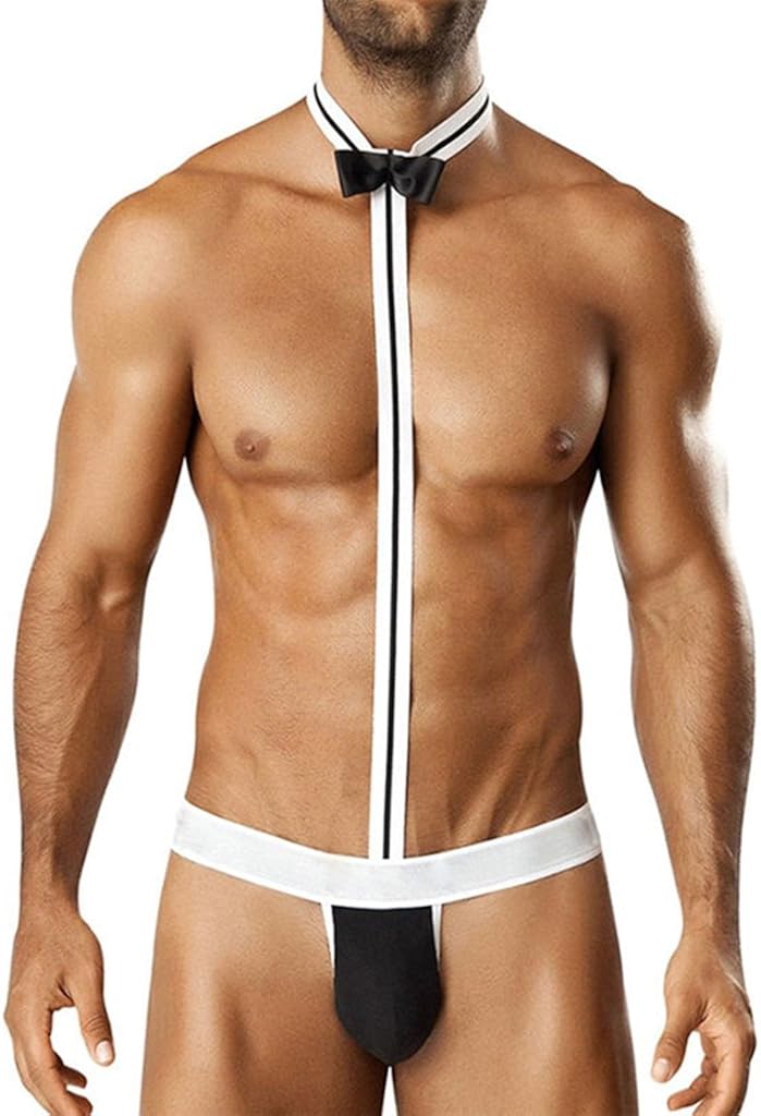 MX Men's Mankini Beach Swimwear Suspender Thong Waiter Borat Underwear G-Strings & Thongs - Image 3