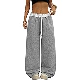 SOLY HUX Women's Camo Pants Wide Leg Baggy Sweatpants Elastic Waist Drawstring Loose Pants Trendy Y2K Drawstring Trousers