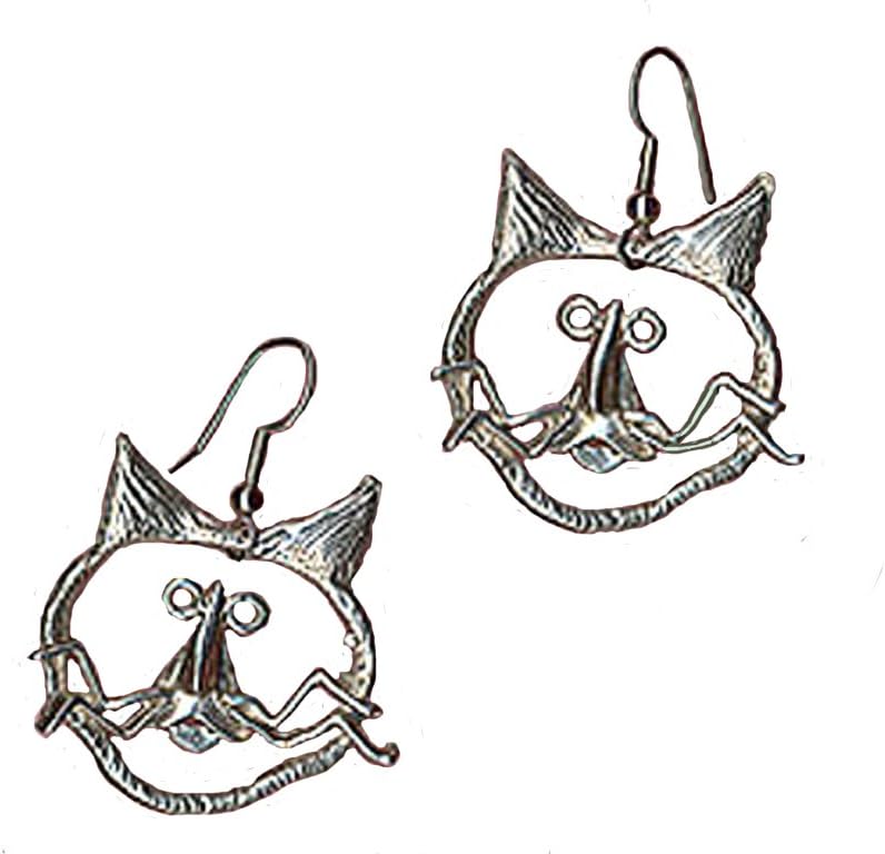 Maurice Milleur - Oscar the Cat - 1.25 Inch Pewter Earrings