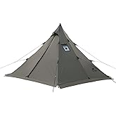 Naturehike 4 Season Hot Tent with Stove Jack, 2-4 Person,Teepee Tent with Fire Retardant Flue Pipes, with Inner Tent for Fami