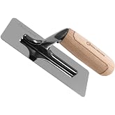 ROLLINGDOG Rectangle Venetian Plaster Trowel | Mirror Polished 420 Stainless Steel Blade, Ergonomic Beech Handle for Decorative Finish and Polish(7.9inchX3inch)