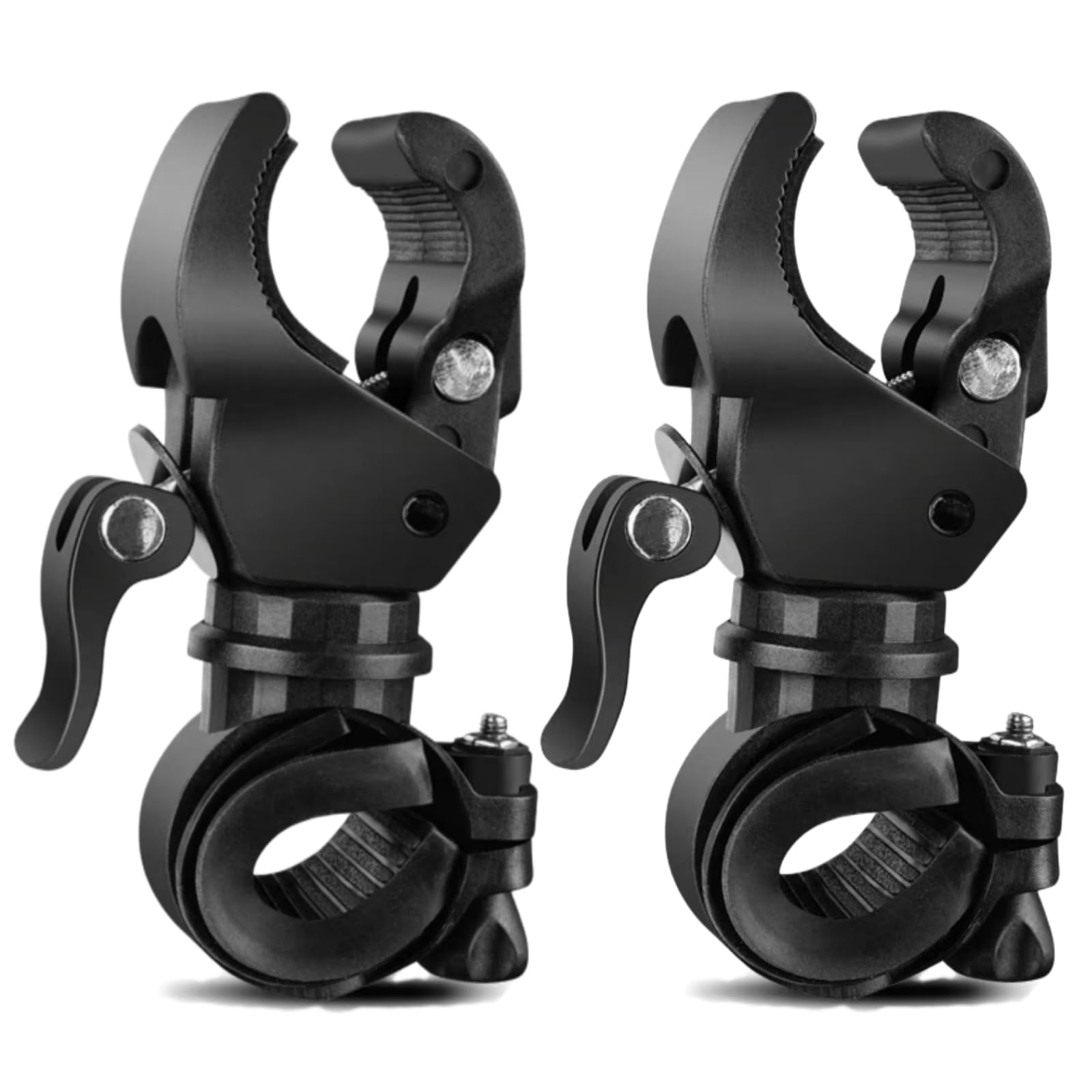 2 Pack Walking Stick Holders CHUNZHILAI Crutches Stick Bracket Crutch Holders Cane Holder for Drive Rollator Walker Wheelchair (Black-Upgraded Version)