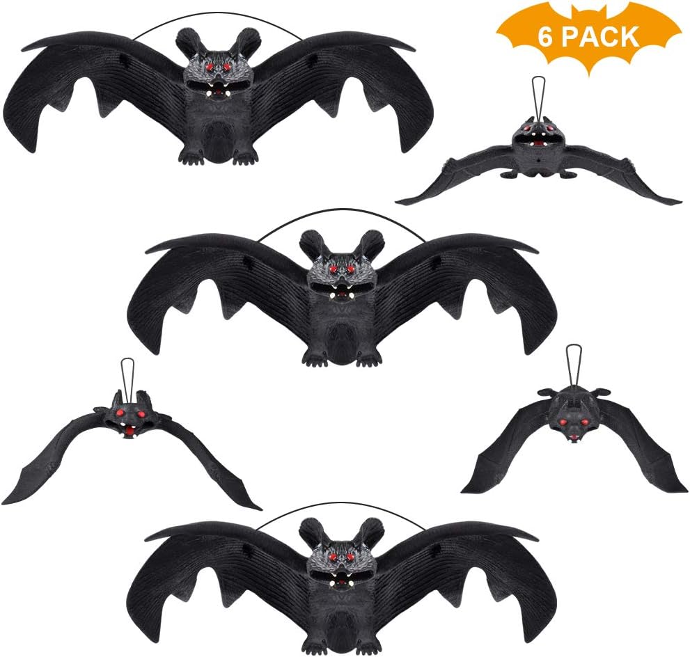 4 Pieces Scary Plastic Fake Bats Halloween Haunted House Party Trick Props