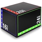3-in-1 Plyometric Box Set (12/16/20/24/30") - High-Density EPE &amp; Compressed Foam Jump Box for Home Gym, HIIT &amp; CrossFit - Non-Slip Box Jumps, Step-Ups, Squats, Hip Thrusts
