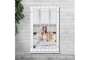 WEWORTH Spear Point Heavy Duty Window Bar,Window Security Bars Guards for Prevent Burglary,Safety for Home and Pet(36×54,White,Choose The Installation Accessories You Need Separately)