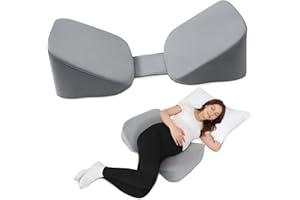 Memeluckon 30°Adjustable Pregnancy Pillow – Portable Travel Maternity Pillow Wedge with Washable Cover, Relief Back, Belly & Hip Pressure, Ideal for Side Sleeping Pregnant Women