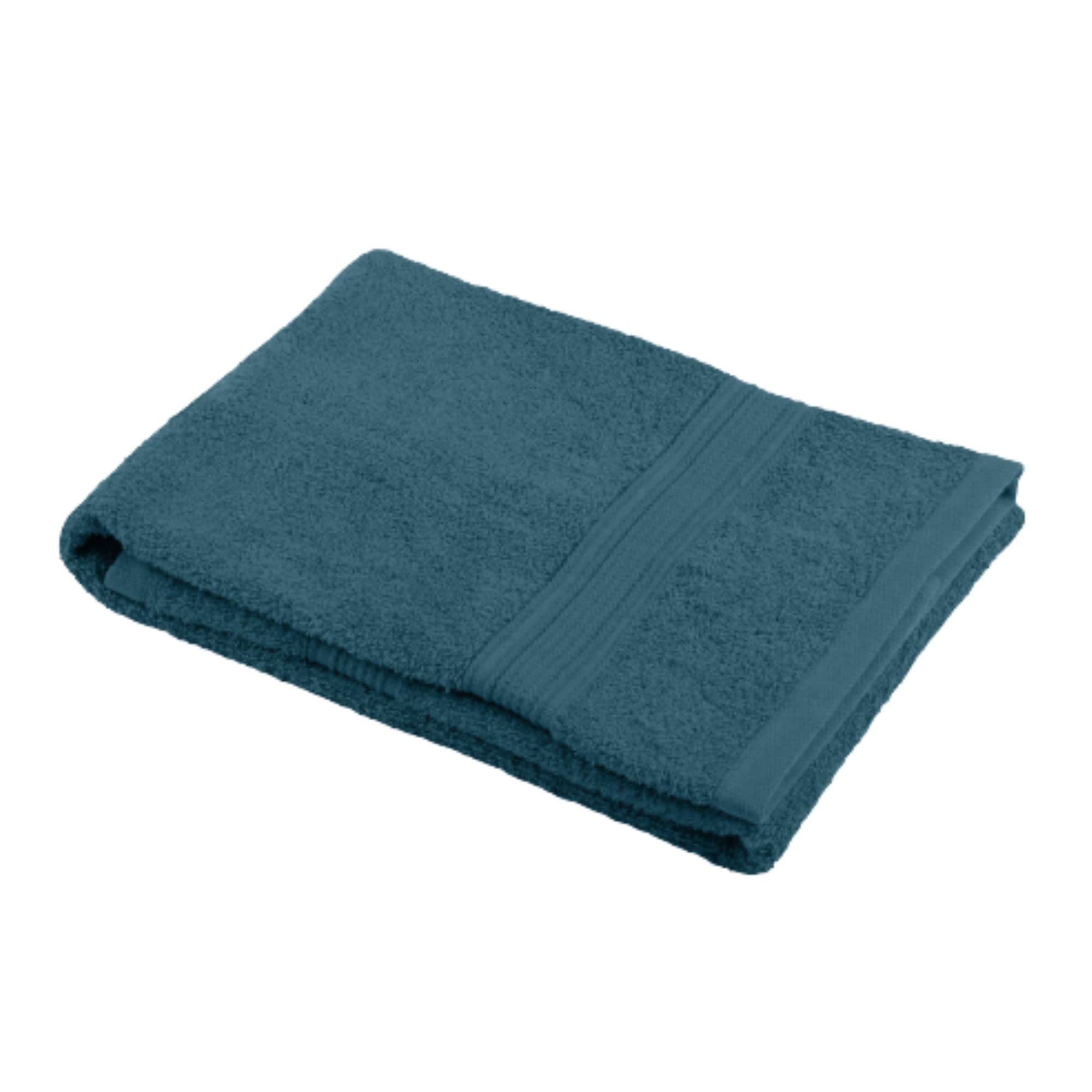 Stof - Bath Towel - Size 30 x 50 cm - 100% Organic Cotton - Petrol - Lagoon Model - Bath Linen - Wash at 40 cm