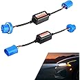 Flygun 2 PCS Car 9007 LED Decoder, Radio Audio Led Filter, Warning Error Fault Decoder to Fix Bulb On and Off Problem, Universal LED Light System Anti-flicker Harness Adapter for Car (Black)