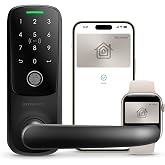 ULTRALOQ Latch 5 Pro WiFi Smart Lever Lock, Supports Apple Home Key, Matter | Supports Aliro Digital Key, Fingerprint Keyless Entry Door Handle for Front, Back Doors, Touchscreen Keypad, App Control