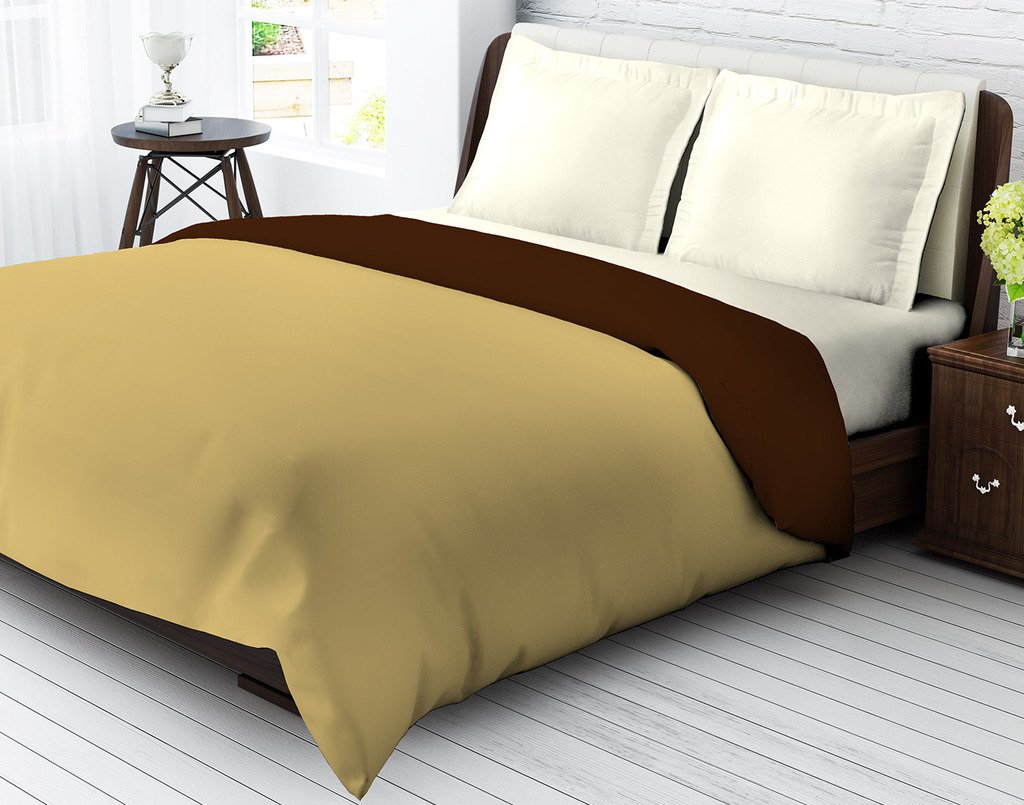 Buy Tangerine Krayons Polyester Double Comforter Solid Beige